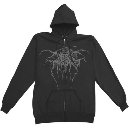 Dark Throne Men's  True Norwegian Black Metal Zippered Hooded Sweatshirt (Best Norwegian Black Metal Bands)