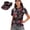 250 Years Floral American Flag, variant on Cow Print Women's Golf Shirt and Sun Visor Hat Set Short Sleeve Golf Shirts Quick Dry Moisture Wicking Fabric Adjustable UV Protection Sun Hat Cap for Golf Tennis Hiking
