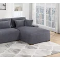 thumbnail image 4 of Dark Gray Corduroy 2pc XL-Sectional Sofa Living Room Set LAF Sofa and RAF Chaise Pillows Living Room, 4 of 8