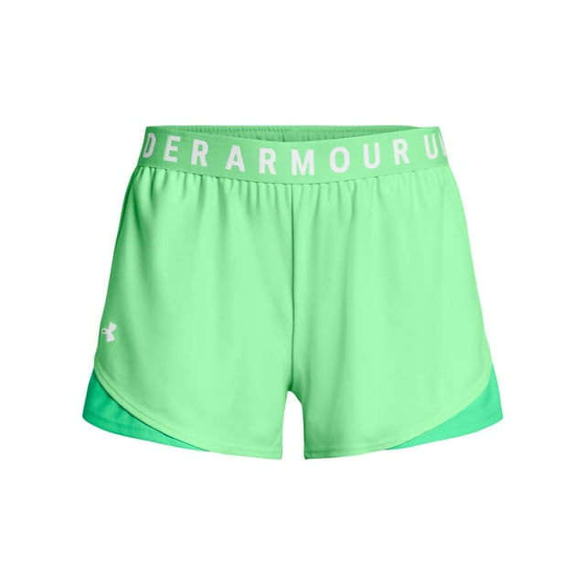 Pantalones cortos Under Armour Play Up 3.0 Matrix Green para mujer, talla L