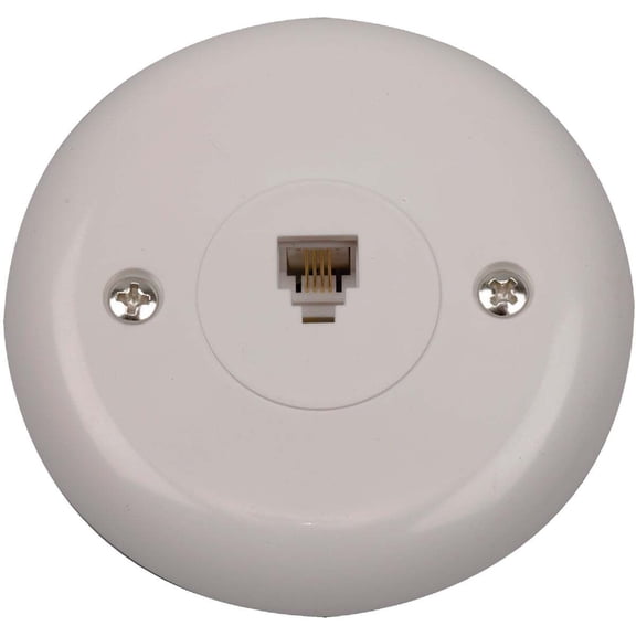 RCA White Flush Mount Round Telephone Jack TP248WHR