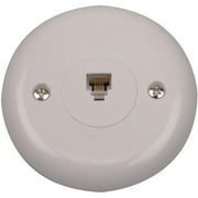 RCA White Flush Mount Round Telephone Jack TP248WHR