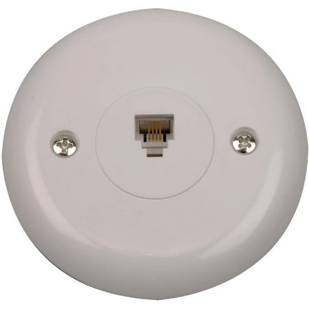 RCA White Flush Mount Round Telephone Jack TP248WHR