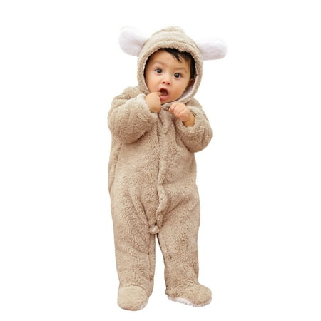 

Footed Boys Hooded Baby Rabbit Ears Jumpsuit Girls Romper Coat Girls Coat&jacket