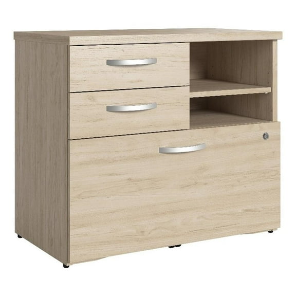 Bowery Hill Office Storage Cabinet with Drawers in Natural Elm - Engineered Wood