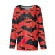 thumbnail image 4 of Blusa informal con cuello en V, botones y manga larga con estampado de murciélago de Halloween para mujer, 4 of 5