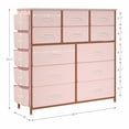 thumbnail image 5 of EastVita 12 Drawer Dresser Chest of Drawers for Bedroom Living Room, Fabric Storage Organizer With Wood Top, Side Pockets & Hooks for Entryway, Hallway, Closet, Nursery, 5 of 9