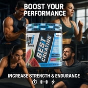 BPI Sports Best Creatine - Creatine Monohydrate, Himalayan Salt - Strength, Pump, Endurance, Muscle Growth, Muscle Definition - No Bloat - Watermelon Cooler - 50 servings - 10.58 Ounce