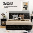 thumbnail image 3 of Costway Queen Upholstered Platform Bed w/ 4 Drawers PU Leather Button Tufted Headboard, 3 of 10