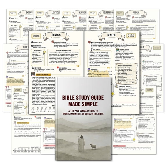 Bible Study Guide Made Simple - 140-Page Beginners Bible Study Guide with Overview & Summary Outlines of All 66 Books, Perfect Christian Gift