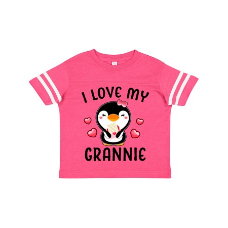 

Inktastic I Love My Grannie with Cute Penguin and Hearts Gift Toddler Toddler Girl T-Shirt