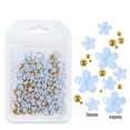 thumbnail image 1 of Bolsa de joyería con flores de cinco pétalos para decoración de uñas Joyería de flores acrílicas blancas y rosas con cuentas de oro y plata Flor de resina, 1 of 6