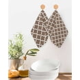 thumbnail image 2 of Brown Moroccon Kitchen Dish Towels for Drying Dishes Set of 4, Retro Country Minimalist Abstract Motifs Waffle Weave Microfiber Terry Hand Tea Bathroom Towels Quick Dry & Absorbent Towel 12x12, 2 of 7