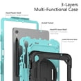 thumbnail image 6 of Case for Samsung Galaxy Tab S10 Lite/S10 FE/S9 FE 10.9 Inch with Screen Protector, 360 Degree Rotating Kickstand Hand Strap Heavy Duty Shockproof Cover with Shoulder Strap, Sky Blue PC, 6 of 7