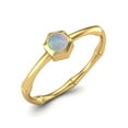 thumbnail image 2 of 0.50 Ctw Round Opal 925 Sterling Silver Gold Vermeil Solitaire Geometric Woman Valentines Day Gifts Ring, 2 of 4