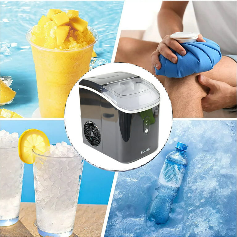FOOING Nugget Ice Maker for Countertop 33lb 24 Hours Pebble Ice