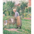 thumbnail image 2 of Camille Pissarro 15x17 Gold Ornate Wood Frame and Double Matted Museum Art Print Titled - A Washerwoman at Eragny (1893), 2 of 4