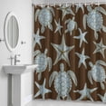 thumbnail image 6 of Marine Life Bathroom Shower Curtain, Vintage Blue Sea Turtles Starfish Black Background Waterproof Washable Soft Bath Curtain for Bathtub Decor with 12 Hooks&Grommet, 48x72 Inch, 6 of 9