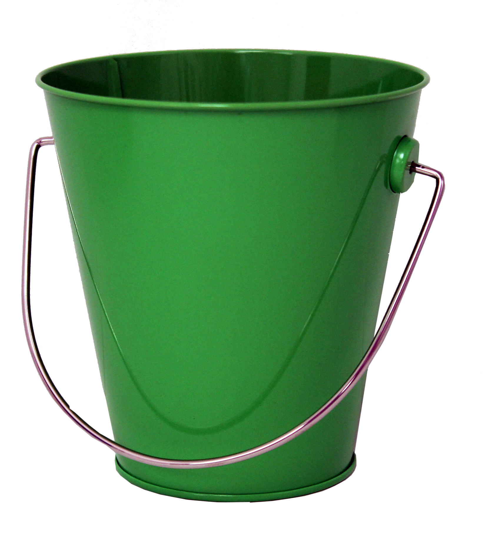 Tin Pail with Handle Green