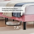 thumbnail image 3 of Upholstered Platform Bed Frame with Adjustable Headboard, Velvet Nailhead Trim, No Box Spring Needed Pink - Full, 3 of 5