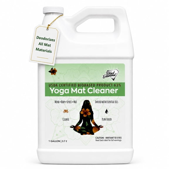 Black Diamond Stoneworks Yoga Mat Cleaner: USDA Certified BIOBASED- Essential Oils, Safe for All Type of Materials, Exercise, Pilates, or Workout Mats. (1-Gallon)