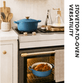 thumbnail image 5 of CAROTE 4.5QT Enamel Cast Iron Dutch Oven,9.5"Round Soup Pot with Lid, Induction Compatible，Blue, 5 of 9