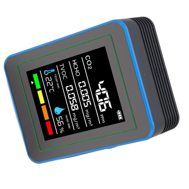 5 En 1 Detector De Aire CO2 TVOC HCHO MEDER Monitor Portátil De Aire Recargable Con Pantalla LCD Para Pruebas De Contaminación Del Aire Interior