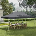 thumbnail image 2 of Patiojoy 10 x 20FT Pop-up Canopy Tent Folding Instant Sun Shelter w/ 3 Adjustable Heights Carrying Bag 12 Stakes & 6 Ropes Heavy-Duty Outdoor Commercial Tent for Patio Grey, 2 of 10