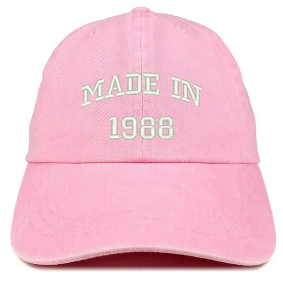 Trendy Apparel Shop Made In 1988 Text Embroidered 30th Birthday Washed Cap