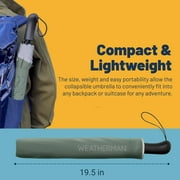 Weatherman Umbrella - Collapsible Umbrella - Windproof Umbrella Resists Up to 55 MPH Winds (Black)