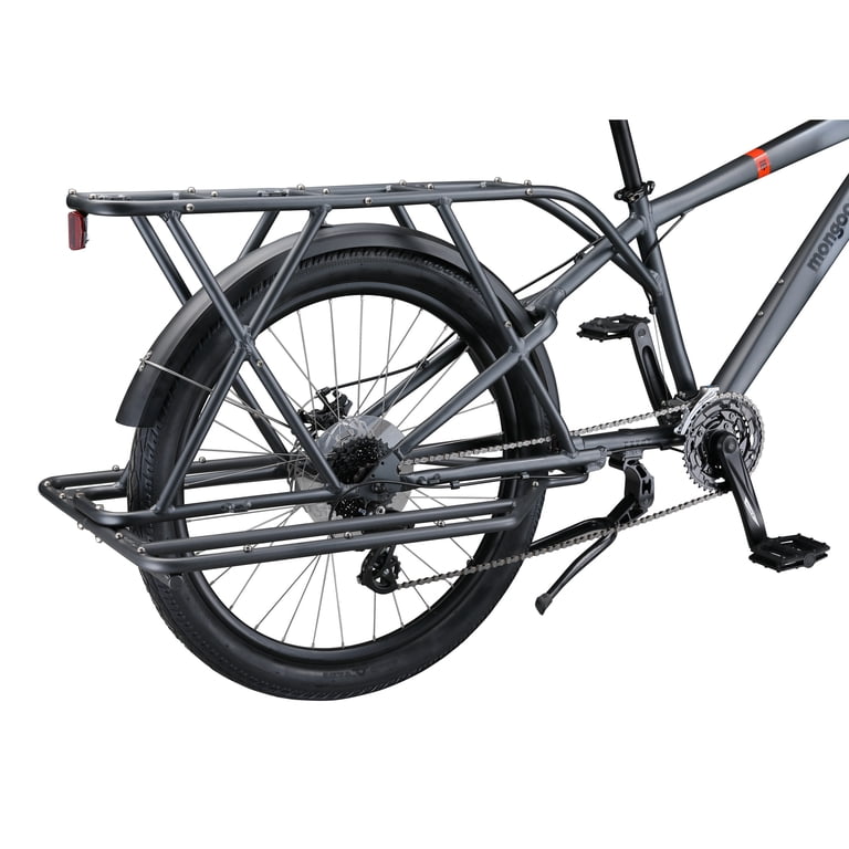 Mongoose Envoy Adult Cargo Bike, 26-Inch Wheels, 24 Speed, Gray