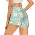thumbnail image 3 of Xecao's Floral Daisy for a double-layer running short for women, perfect for gym, tennis, and more, featuring a convenient pocket., 3 of 9