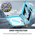 thumbnail image 6 of Compatible Samsung Galaxy Z Flip 5 Case Heavy Duty,Support Wireless Charging,Shockproof Silicone Protective Cover Case for Galaxy Z Flip 5 Case with Ring,Samsung Z Flip 5 Phone Case (Clear Blue), 6 of 14
