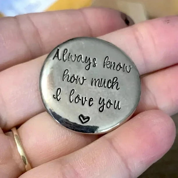 Monedas de bolsillo personalizadas de acero inoxidable | Fichas de la fortuna grabadas para la toma de decisiones | Regalos de peltre estampados a mano para parejas, amigos y familiares | Re
