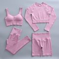 thumbnail image 1 of Conjunto de Yoga de 2/3/4 piezas para mujer ropa deportiva de entrenamiento sin costuras para gimnasio, trajes de cintura alta Leggings Top corto de manga larga, 1 of 4