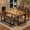 Rustic Brown, variant on M optimized Dining Table Set for 4, Kitchen Table with 2 Upholstered Chairs and Bench, 4PCS Wood Kitchen Dining Room Set, for Small Space, Apartment, Home, Kitchen