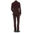 thumbnail image 4 of Ferrecci Men's Reno Burgundy Slim Fit Shawl Collar Lapel 2 Piece Tuxedo Suit Set - Tux Blazer Jacket and Pants (52 Regular), 4 of 8