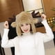 thumbnail image 4 of Sombrero de cuerno de alce navideño de piel sintética, calentador esponjoso de felpa, gorros con orejeras de invierno, gorra de cazador, sombreros rusos a prueba de viento para exteriores, NEGRO, 4 of 4