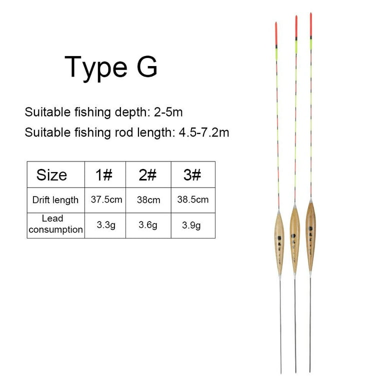 3pcs/set New Accessories High Quality Fishing Tools Fishing Floats Balsa  Barr Fir Float Tail Bobber TYPE G