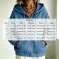 thumbnail image 2 of MexChoioe Hoodie Denim Jacket for Womens Drawstring Vintage Denim Fabric Hoodies Full Zip Long Sleeve Hooded Jean Coat with Pockets, 2 of 6