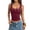 Wine, variant on Minjewel Women's Tank Tops Casual Stylish Slim Fit Sleeveless Metal Eyelets Square Neck for Summer Night Beach,Black L