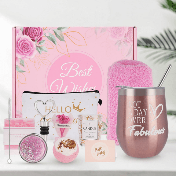 Number-one Relaxing Spa Gift Basket Set for Women, Unique Gifts for Mom/Wife/Sister, 10 Pieces