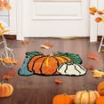 thumbnail image 5 of Fall Pumpkin Bathroom Rugs Halloween Bath Mat Pumpkin Shape Doormats Small Plush Water Absorbent Bathtub Mats, Washable Toilet Rug, 5 of 6
