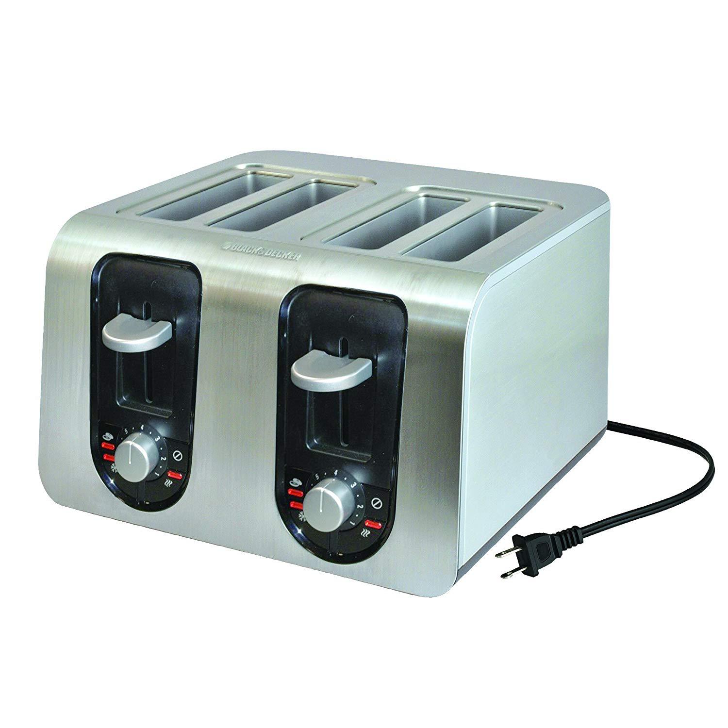 BLACK+DECKER TR6341S 4Slice Toaster, Bagel Toaster, Stainless Steel