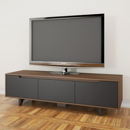 60 Inch Walnut - Nexera Alibi 60 inch TV Stand, Walnut and Charcaol
