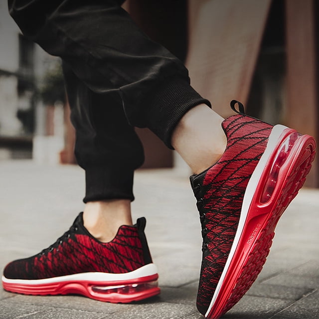 Zapatos para correr Zapatos de senderismo transpirables Moda para gimnasio Viajes Trabajo (38 Negro Rojo) Wdftyju Tenis De Mujer Tenis De Hombre