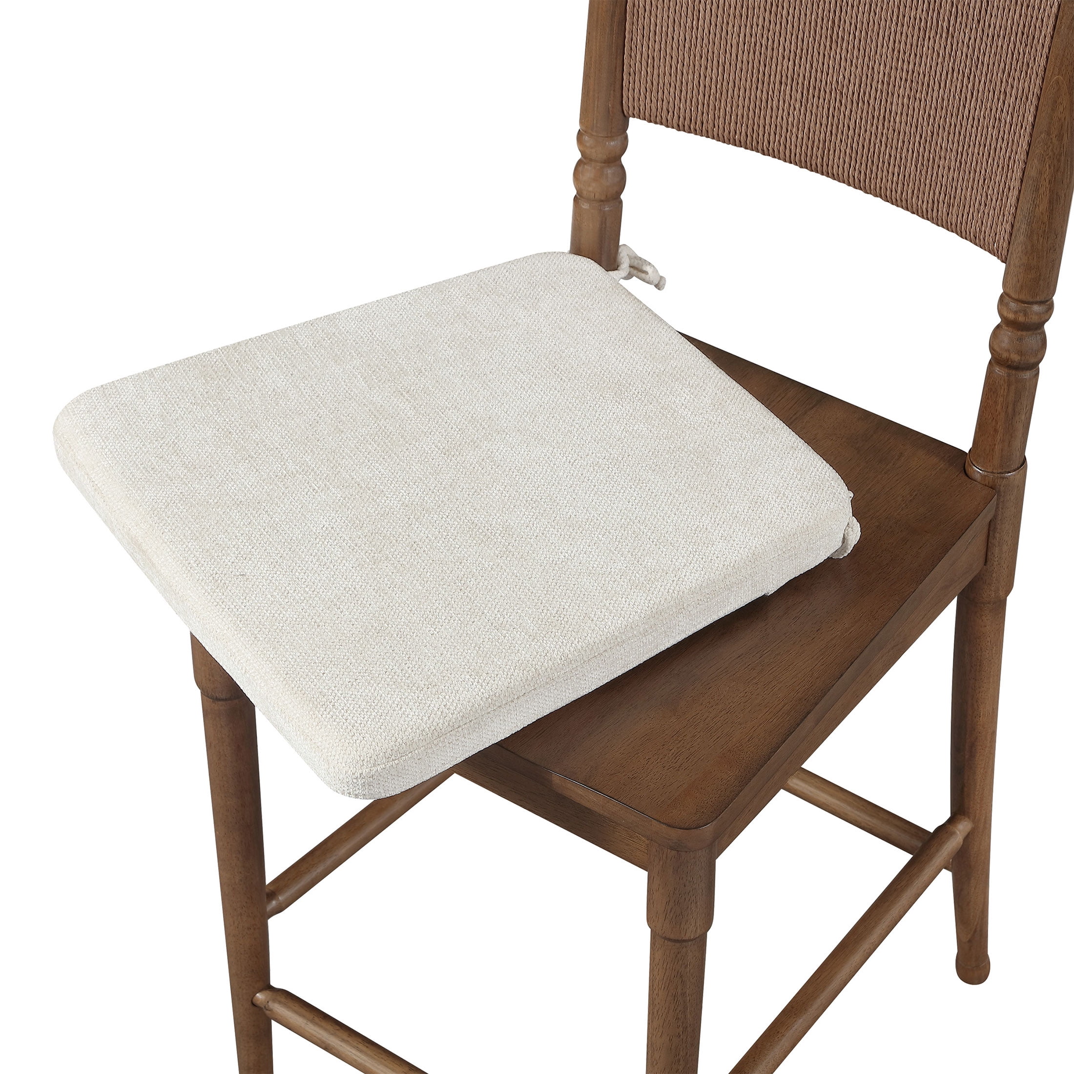 My Texas House Adler Wood Counter-Height Stools, Set of 2, Provincial Brown