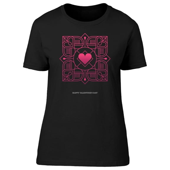 Pink Line Square Frame And Heart Tee Women's -Image by Shutterstock
