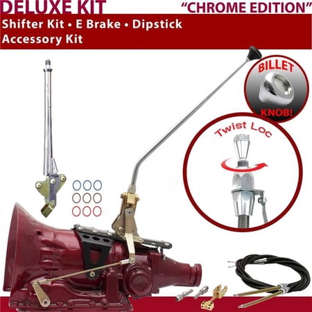 American Shifter C6 Shifter Kit Chrome 16 in. E Brake Cable Dipstick for F21CD