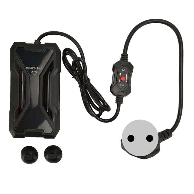 Calentador de acuario sumergible, 25W, temperatura constante, baja agua, calentador de tanque de peces pequeño para tanque de reptiles, enchufe europeo de 220V